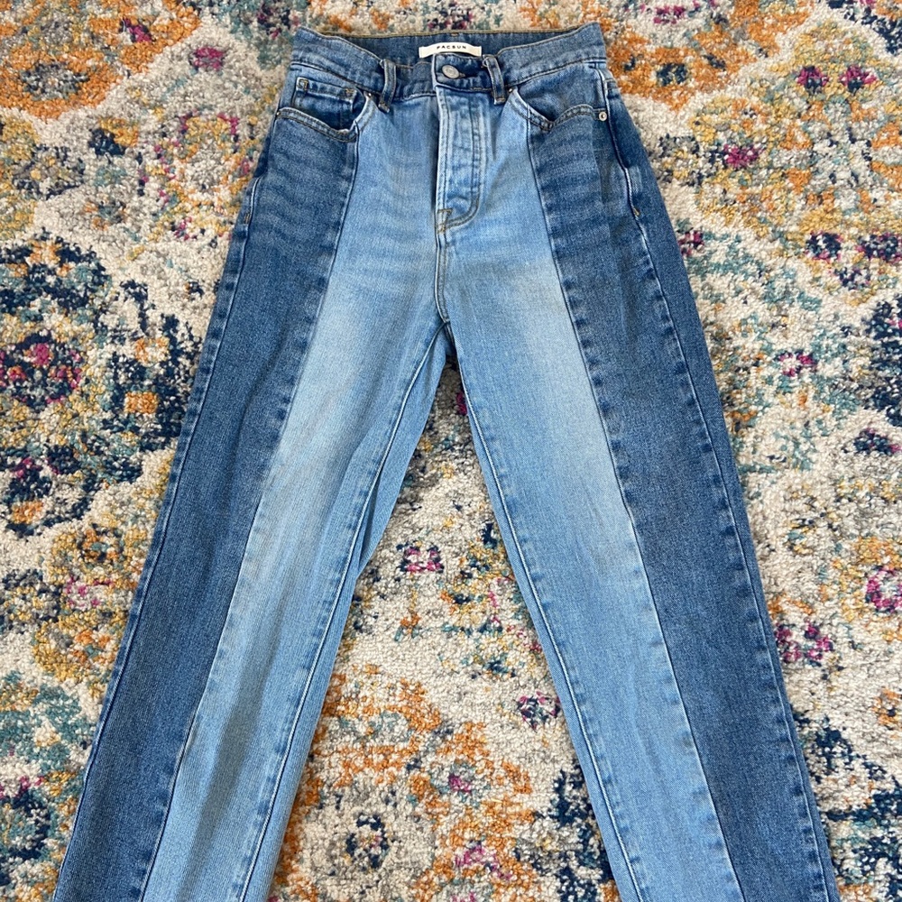 PacSun Two Panel High Waisted Straight Leg Jeans